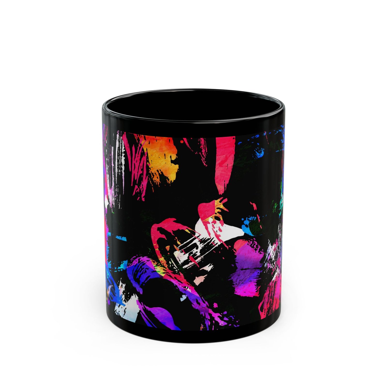 Vibrant Artistic Black Mug | Colorful Abstract Design, Unique Gift for Art Lovers, Coffee & Tea Mug, Home Decor, Birthday Present