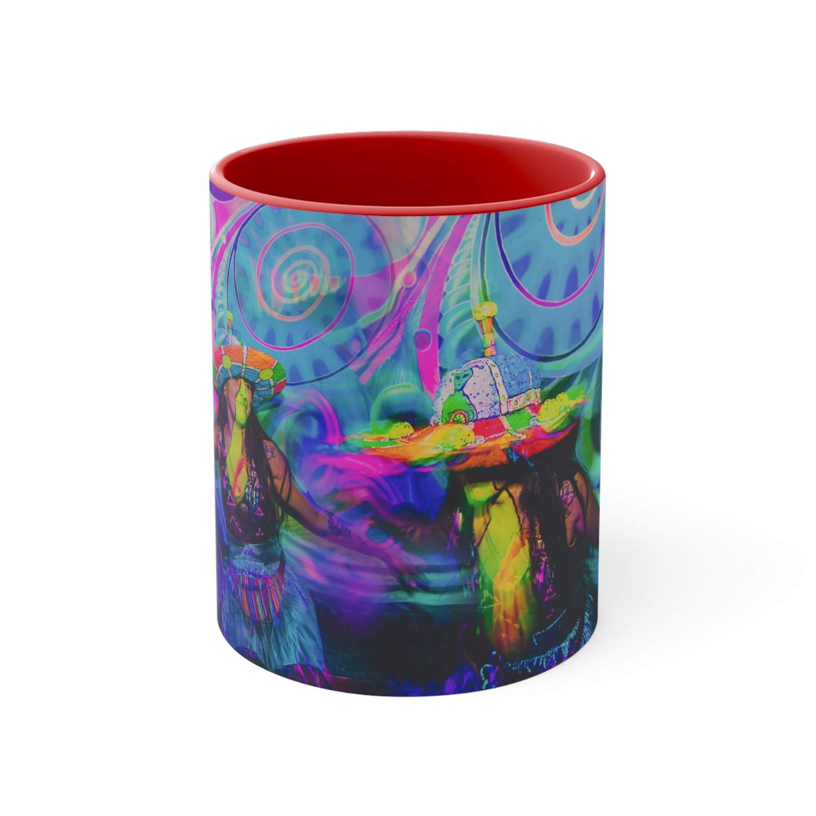 Vibrant Festival Accent Mug , Hippie Coffee Lovers,