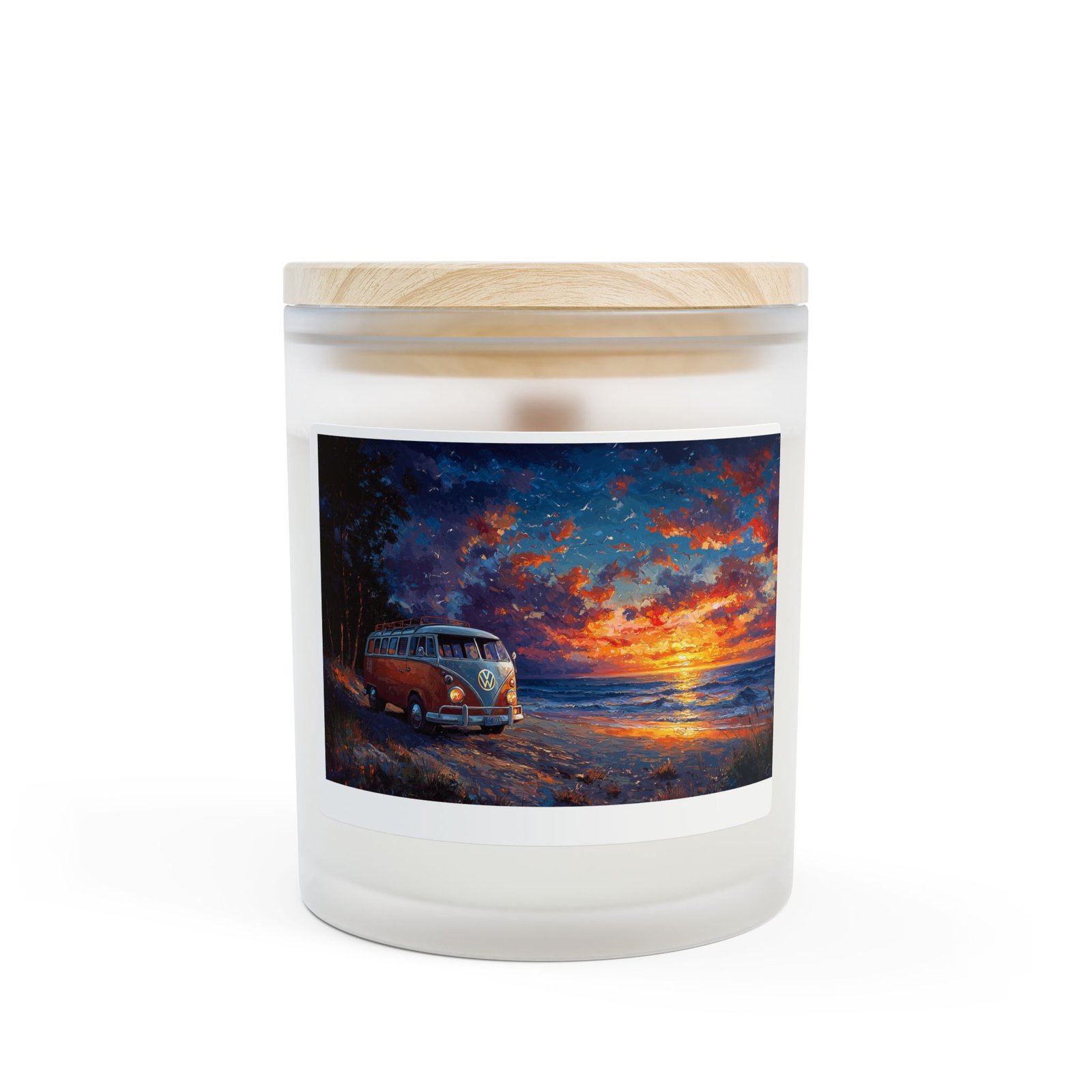 Sunset Adventure Candle - 11oz Frosted Glass Candle, Relaxing Home Decor, Travel Lover Gift, Coastal Vibes, Road Trip Candle