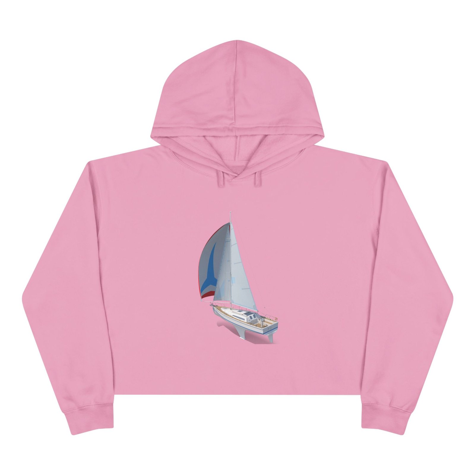 Sailing Adventure Crop Hoodie, Nautical Style, Summer Fashion,