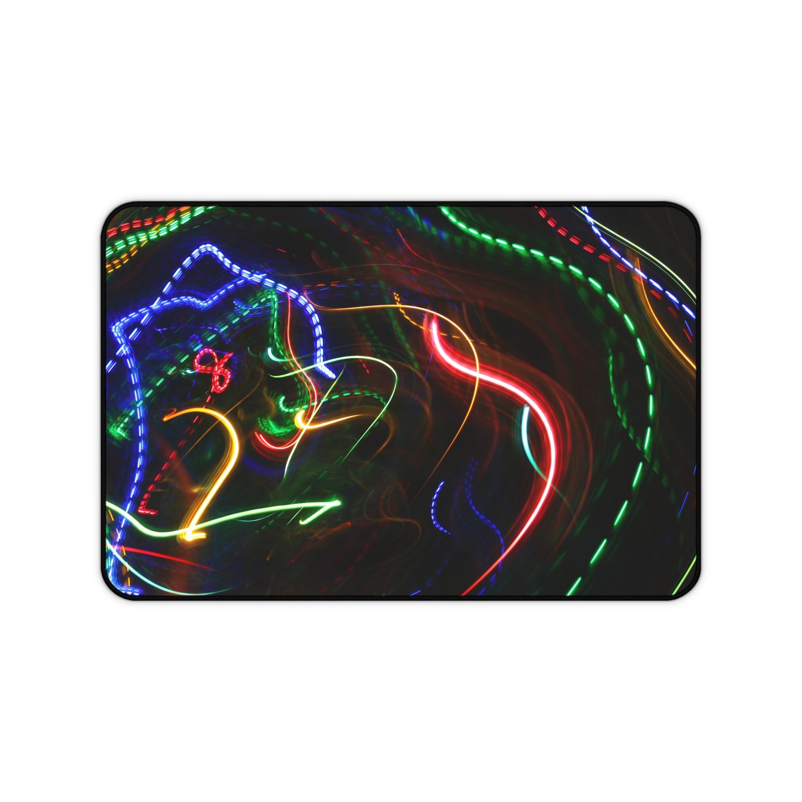 Vibrant Neon Desk Mat for Gamers and Creatives, Bright Workspace Décor, Office Accessory, Colorful Mouse Pad, Unique Gift Idea